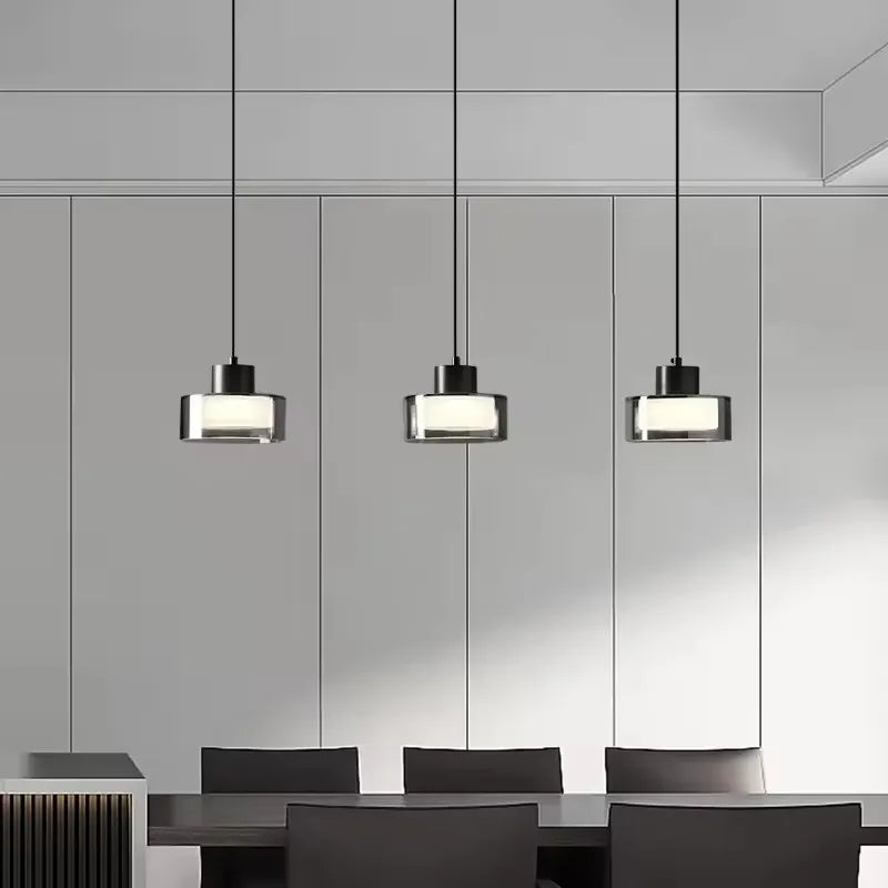 Glass Lampshade Hanging Pendant Lamp for Dining Room Kitchen Bedside Living Room Bedroom Minimalist LED Chandelier Pendant Light