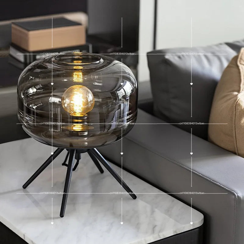 Designer, Post-Modern Creative Art Glass Bedside Decorative Lamp, Suitable for Hotel Bedrooms, Study Rooms, Living Rooms