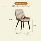 Modern Minimalist Backrest Dining Chairs Nordic Home Restaurant Furniture Light Luxury Leather Dressing Chair