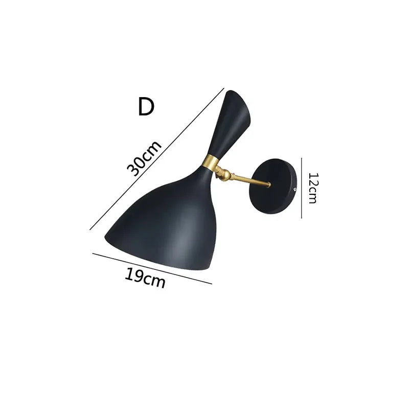 iron Wall Lamps Bedroom Living Room Wall Sconce Black White Home Decor Hotel Balcony beside Lighting