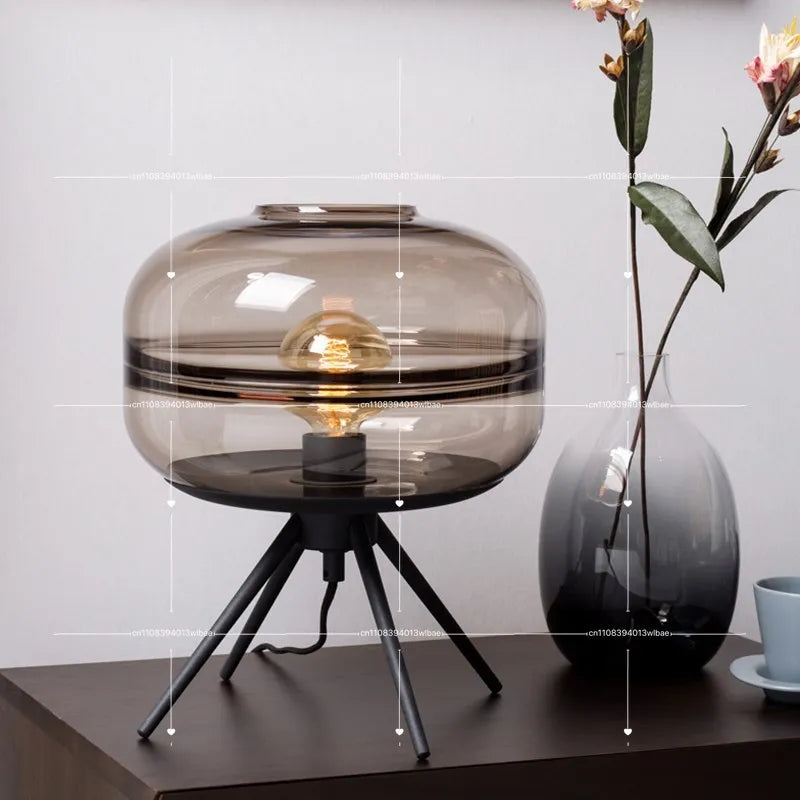 Designer, Post-Modern Creative Art Glass Bedside Decorative Lamp, Suitable for Hotel Bedrooms, Study Rooms, Living Rooms