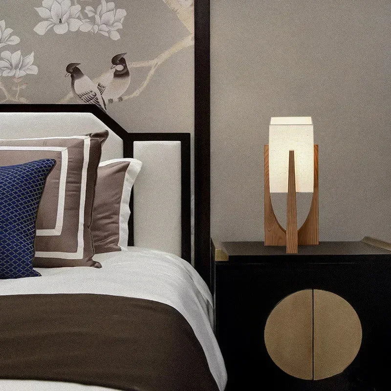 Japanese Style Quiet Wind Floor Lamp Living Room New Chinese Style Retro Homestay Hotel Bedroom Bedside Standing Table Lamp