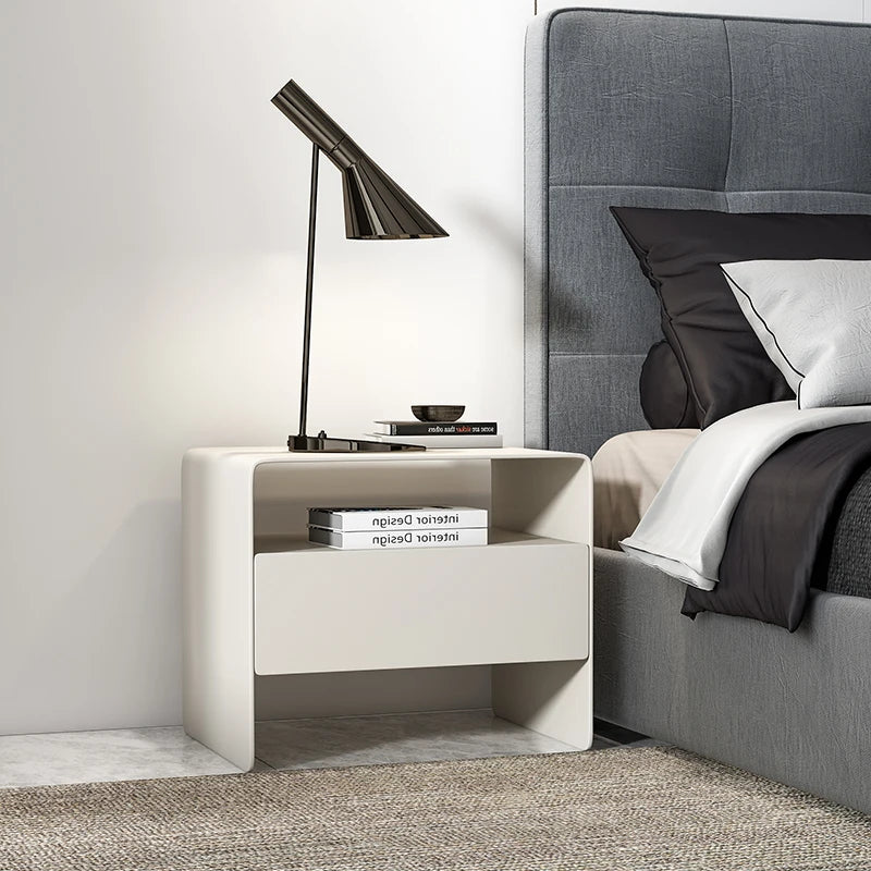 Modern Minimalist Bedside Table, Italian Designer Bedside Table, Luxurious Storage Cabinet, Suitable for Living Room and Bedroom