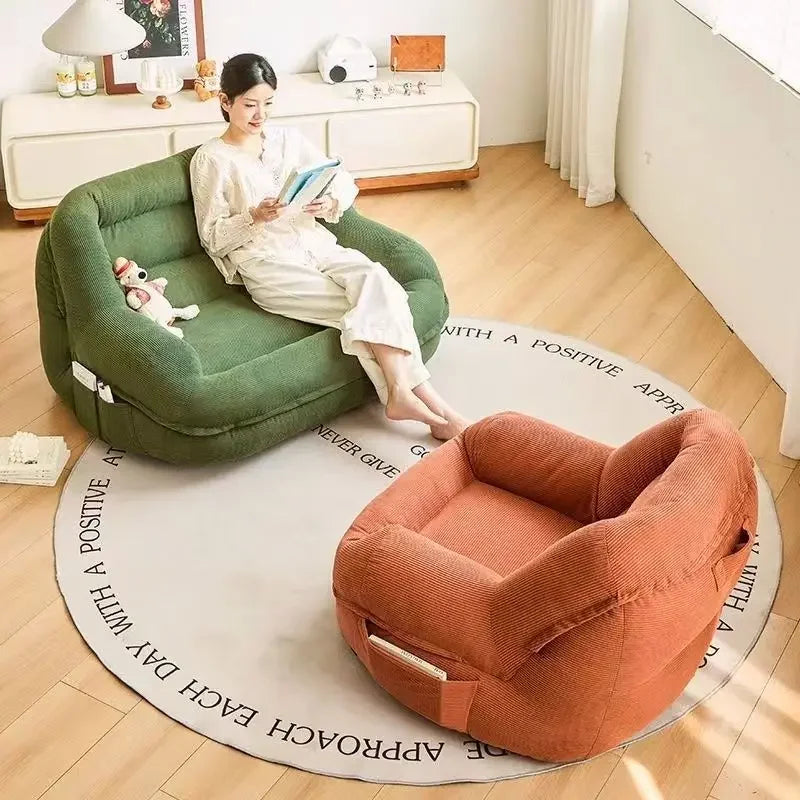 Portable Lazy Sofa Living Room Cheap Single Sofas Adult Tatami Chaise Lounge Relaxing 1-Person Sofa Modern Tiny Home Furniture