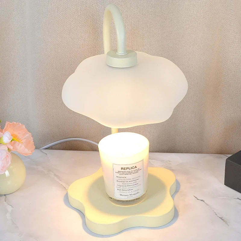 Creative Cloud-Shaped Wax Melt Lamp with Timer Aromatherapy Night Light Scented Candle Warmer Stylish Desk Table Lamp for Home