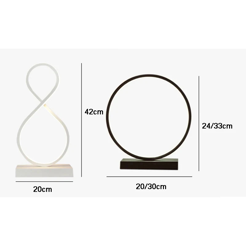 AC110-240V Dimmable LED Ring Table Lamp Bedside Night Light Home Living Room Bedroom Decor Desk Lamp EU/US/AU/UK Plug
