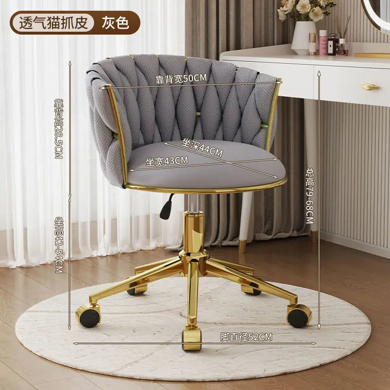 Office Chair, Swivel Desk Chair , Stylish Seating for Home Office, Vanity & Modern Glam Workspace Decor