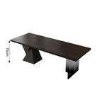 Black Solid Wood Desk with Socket Minimalist Living Room Study Workbench Office Computer Desk