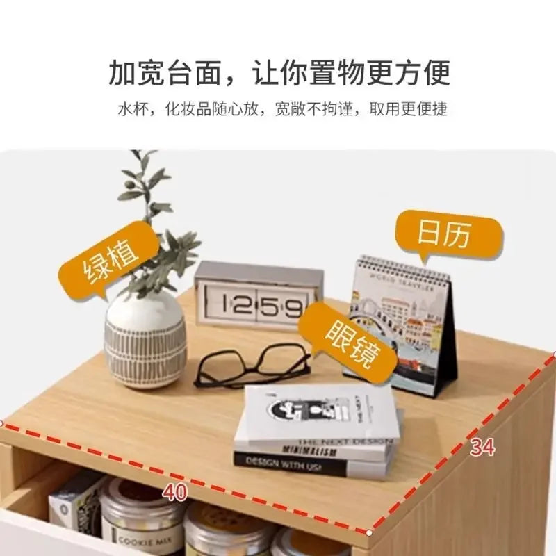 Bedside Table Nightstand Furniture Bedroom Storage Drawers Cabinet Wooden Modern Small End Side Tables Home Muebles Drawer Chest