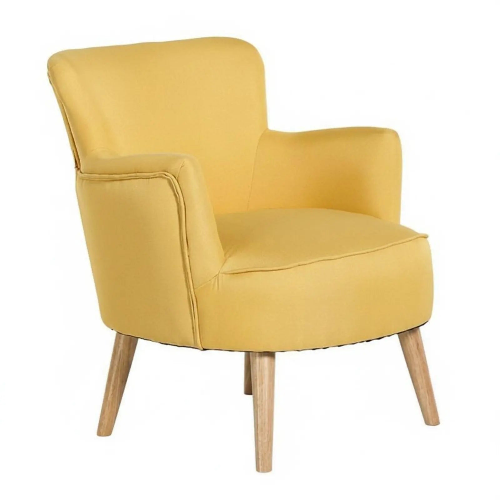 Plaid Upholstered Armchair Nordic Design Accent Chair Comfortable Seating Wooden Frame for Readers, Homeowners, Bedroom, Balcony