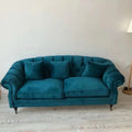 French Retro Olive Green Velvet Sofa Buckle Internet Celebrity Designer Small Apartment Xiaohongshu Sofa