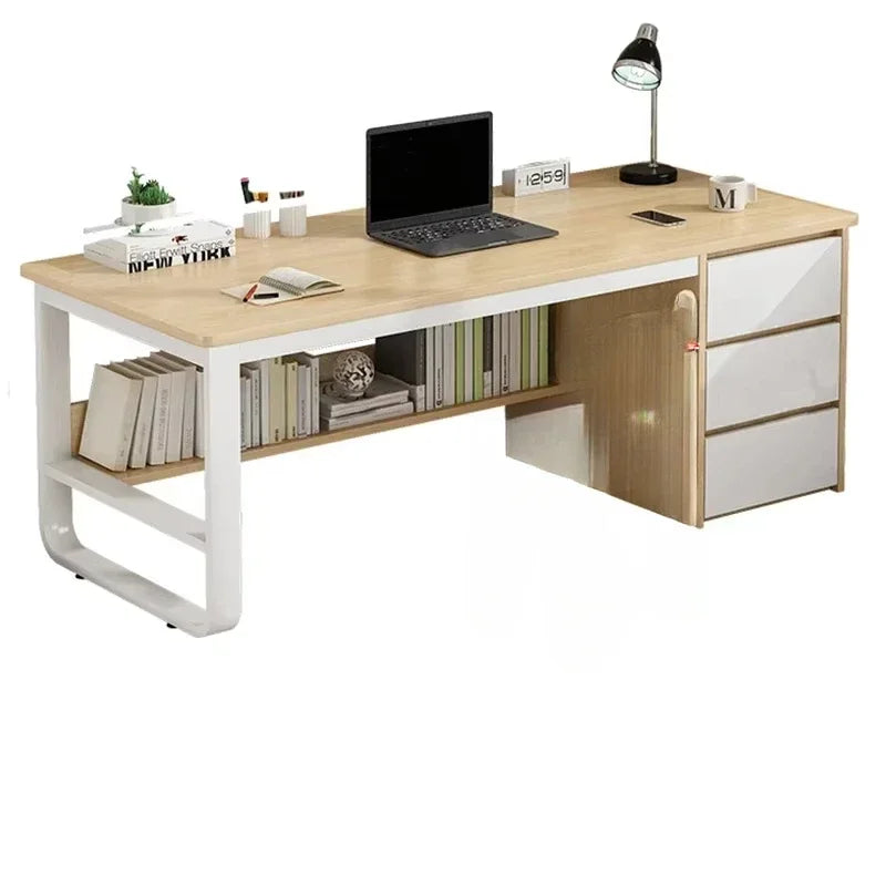 Office Desk, Computer Desk, Multi-Layer Solid Wood Board, Multiple Sizes Available, Suitable for Study and Office
