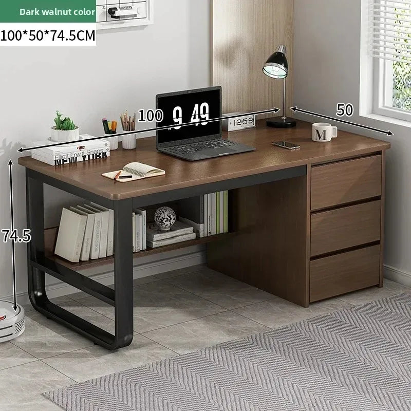 Office Desk, Computer Desk, Multi-Layer Solid Wood Board, Multiple Sizes Available, Suitable for Study and Office