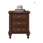 Premium Brown Oak Nightstand Modern Minimalist Style Stainless Steel Legs Drawer Storage Custom Furniture Option
