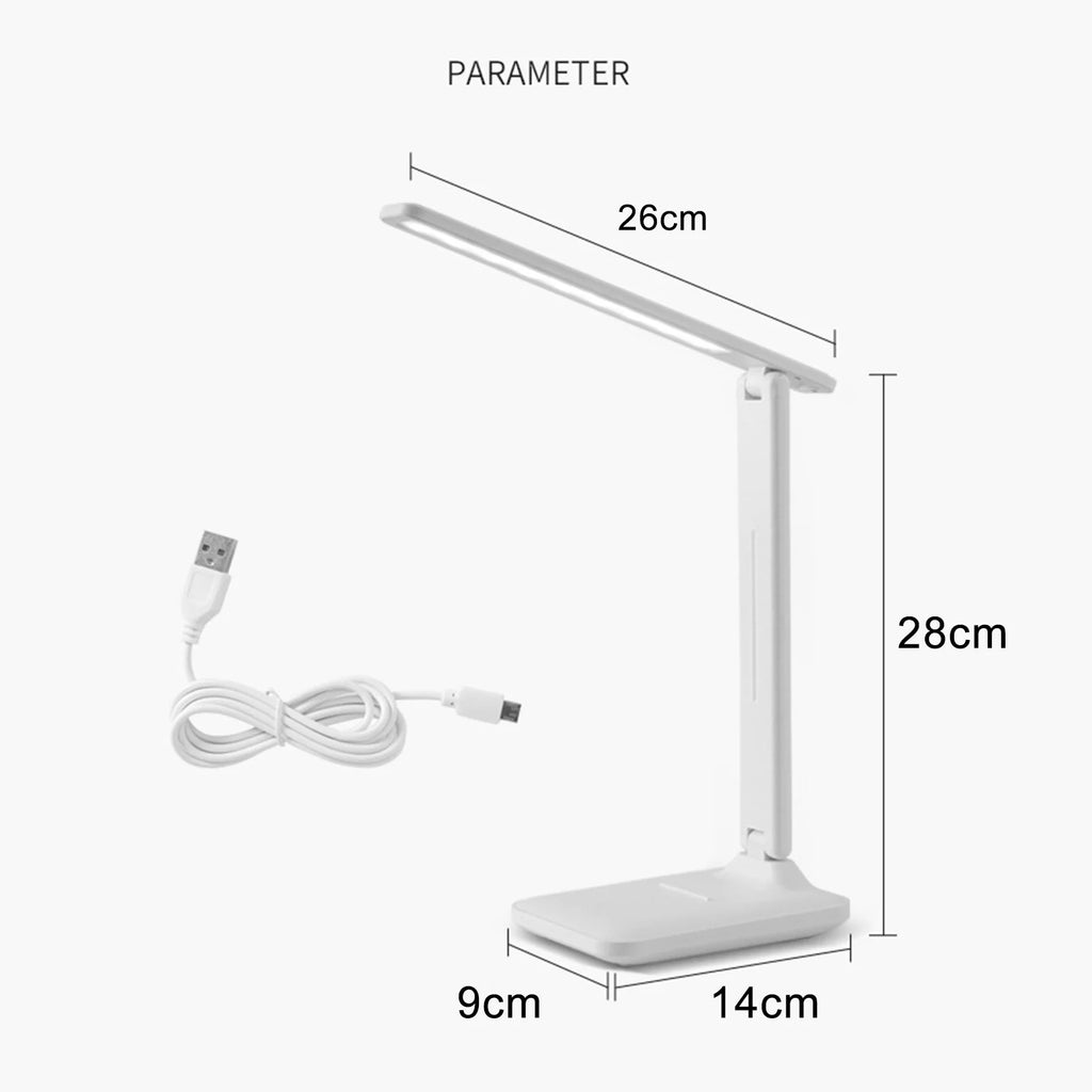 ZK40 Table Lamp Eye Protection Touch Dimming Plug in 180 Degree Flip Folding Stand Design LED Learning Desk Lamp