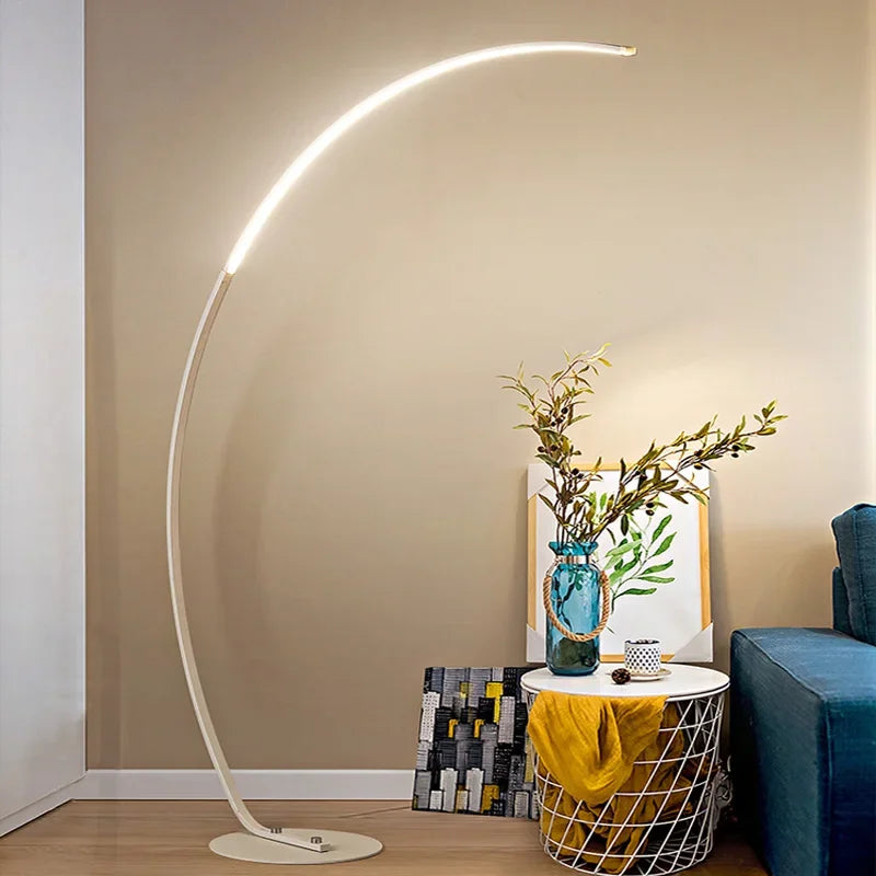 2025 Nordic LED Art Floor Lamps Home Indoor Living Room Black White Floor Lights Dimmable Remote RGB Bedroom Foyer Decor Corner