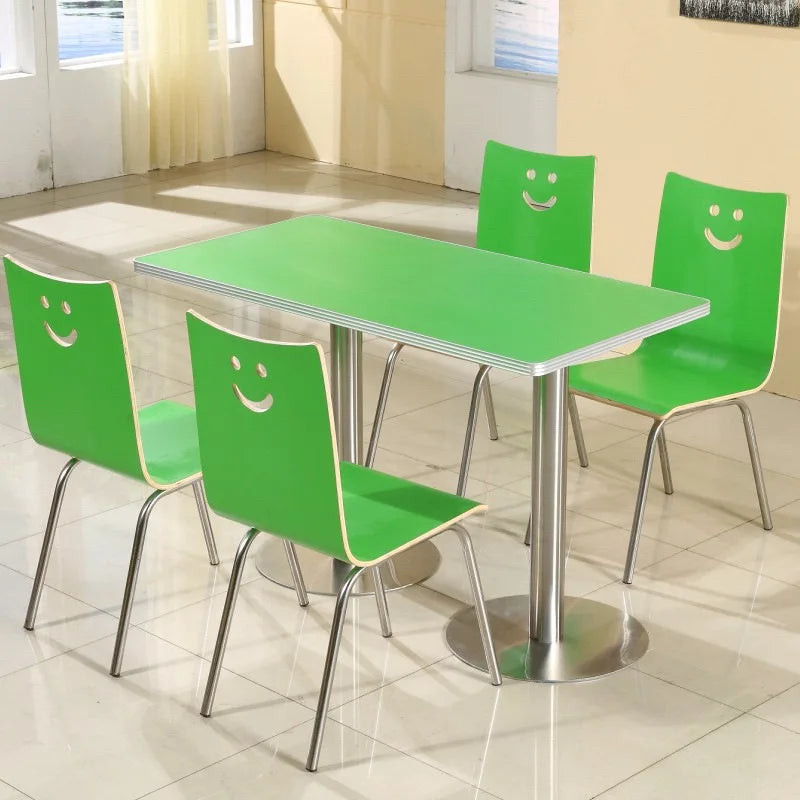 For Fast Food Restaurant Dining Table and Chair Set for Breakfast Snack Burger Milk Tea Shop High End Catering Staff Canteen