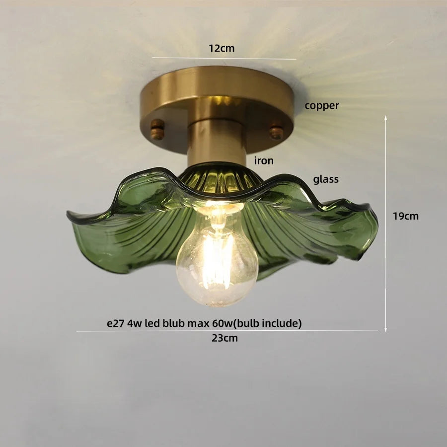 Flush Mount LED Ceiling Light Fixture Bathroom Kitchen Bedroom White Peace Dove Copper Tiffany Glass Plafond Lamp Lamparas