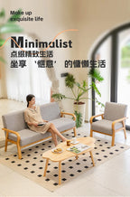 Fabric Combination Sofa Chair Single Casual Solid Wood Chair Living Room