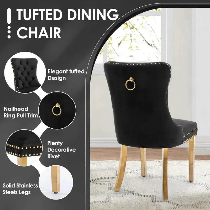 36'' Modern Minimalist round Glass Top Dining Set for 4, Luxury Circular Kitchen Table and Chairs.
