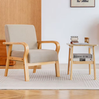 Modern Minimalist Pine Wood Table & Chair Set for Living Room