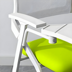 Modern folding office chair with armrests, ergonomic desk chair, metal office chair, space-saving study chair for home office, bedroom and workspace