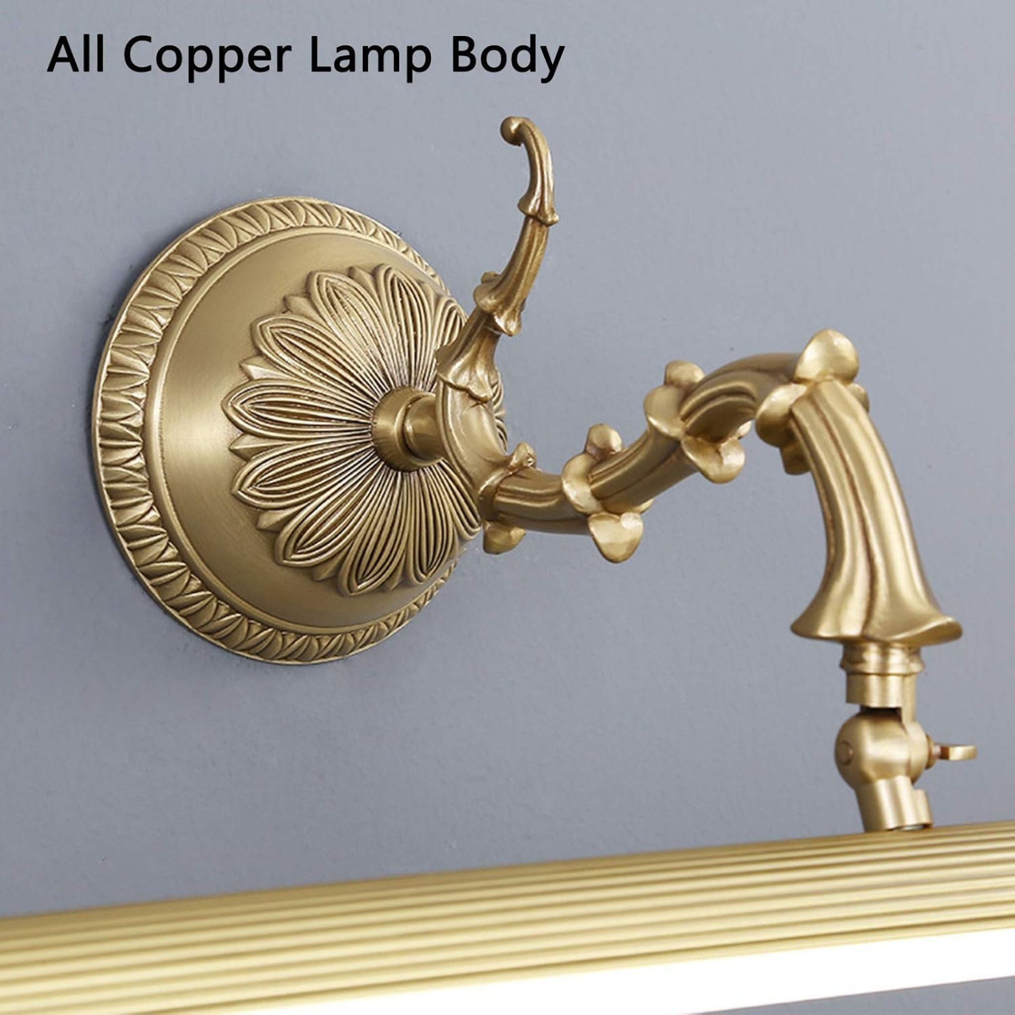 Bronze vanity wall light for bathroom details