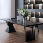 Modern oak and acrylic desk with built-in Smart Socket, wireless charging and power outlet, minimalist workspace desk for home office and bedroom