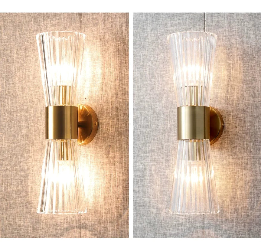 Modern Crystal Wall Lamp Golden Electroplated Metal Corridor Stair Aisle Decor Sconce for Bathroom Bedroom Parlor