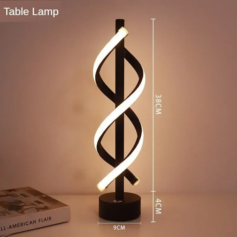 Nordic Postmodern LED Floor Lamp RGB Livingroom Bedroom Study Hotel Line without Main Light Spiral Vertical Luxury Corner Lamps