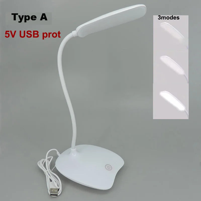 USB Charging Plug-In Mini LED Desk Lamp Reading Book Light Eye-Protection Children Study Table Lamp Night Light
