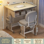 Children'S Study Student Desk and Chair Set Adjustable Height Writing Desk for Kids Home & School Standard & Pro Cushion Version