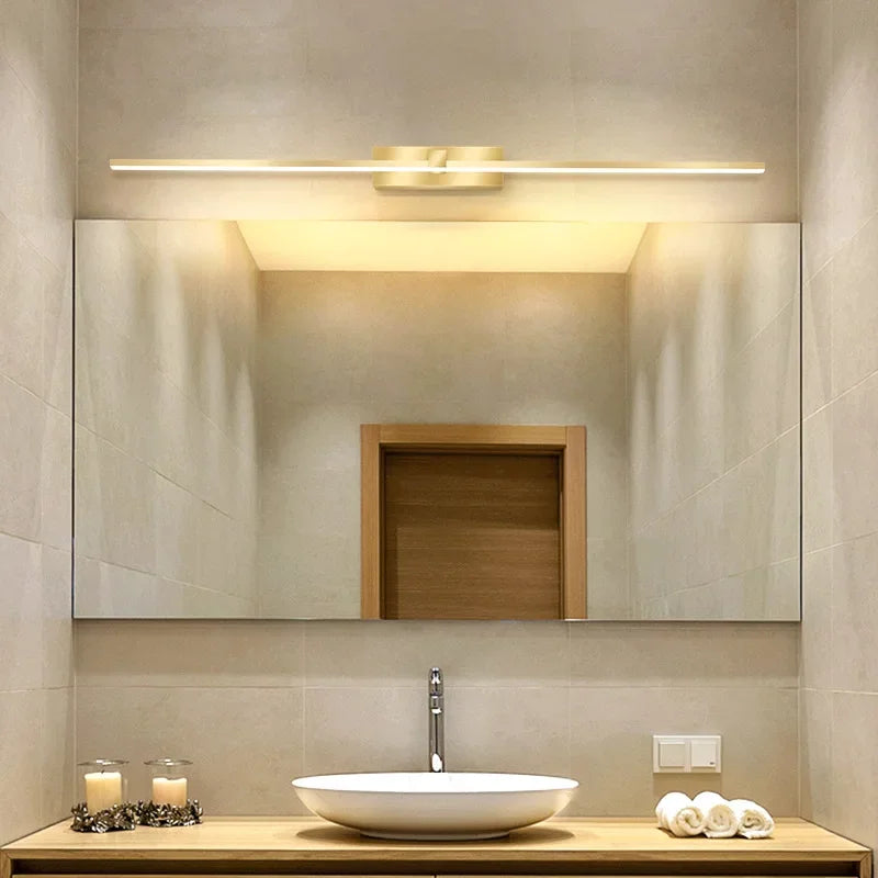 Modern LED Wall Lamp Bathroom Hardwares Sconce Three Colors Lights Aluminum Bathroom Bath Mirror Line Home Decor Light Fixture