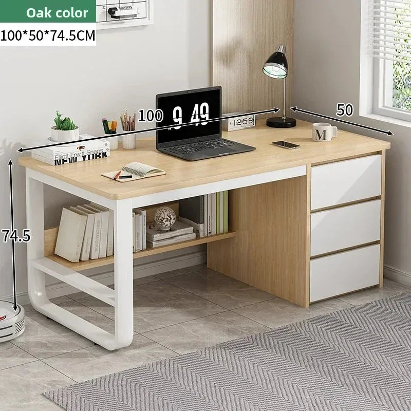 Office Desk, Computer Desk, Multi-Layer Solid Wood Board, Multiple Sizes Available, Suitable for Study and Office