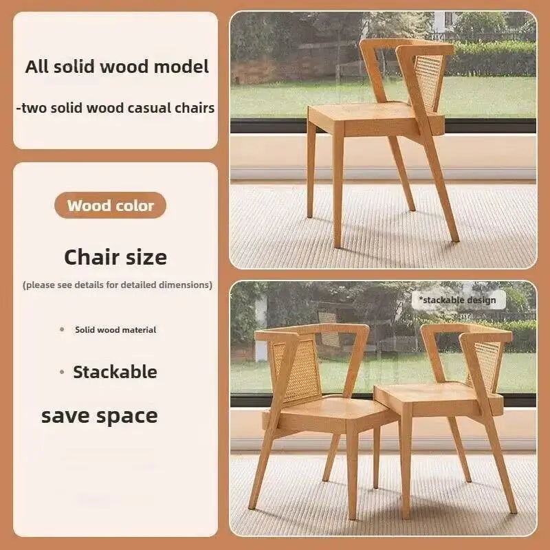 Garden Leisure Balcony Tea Table Solid Three-Piece Patio Furniture Rattan Wood Outdoor Tables and Chairs Furniture Nordic Sets M