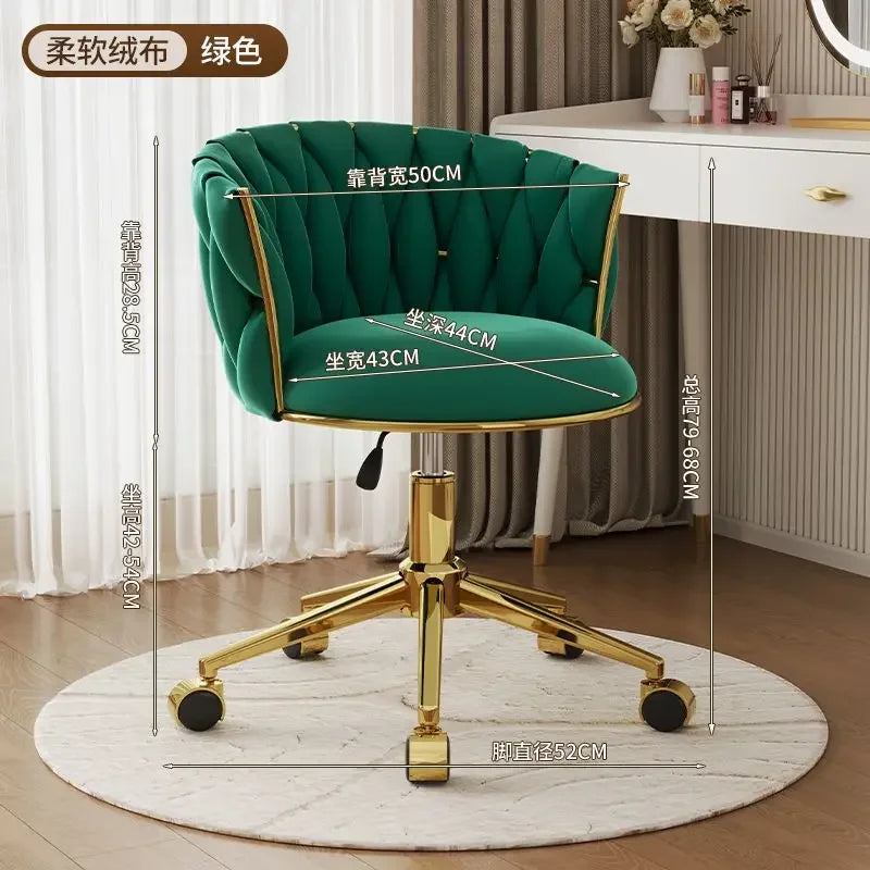 Office Chair, Swivel Desk Chair , Stylish Seating for Home Office, Vanity & Modern Glam Workspace Decor