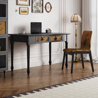 Home Office Desk Set Elegant Vintage Study Furniture Upholstered Chair Wooden Writing Desk Drawer Computer