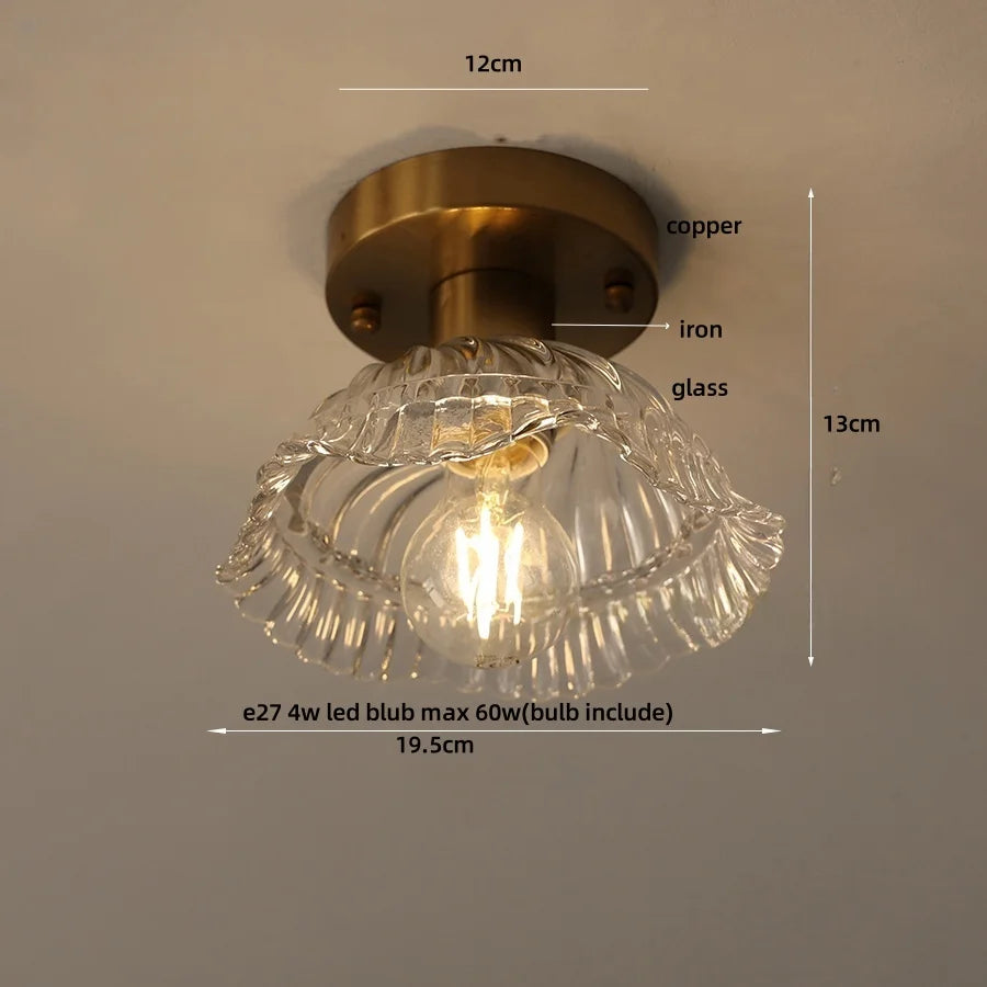 Flush Mount LED Ceiling Light Fixture Bathroom Kitchen Bedroom White Peace Dove Copper Tiffany Glass Plafond Lamp Lamparas