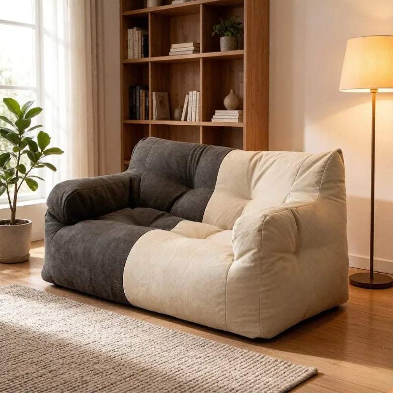 Single Double Reclining Lazy Sofa, Multi-Function Lounge Bed for Bedroom Dormitory Rental Room