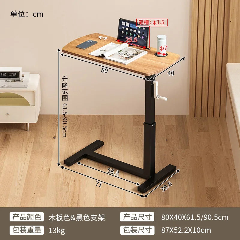 .Lifting Computer Desk Mobile Desk with Wheel Ideal for Home Learning Adjustable Gamer Desk for Adults