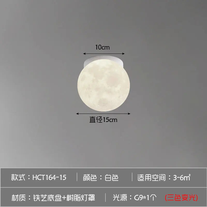 Creative 3D Printing Moon Lights, Modern and Minimalist Hallway Ceiling Lights, Children'S Rooms, Bedrooms, Study Rooms, Living