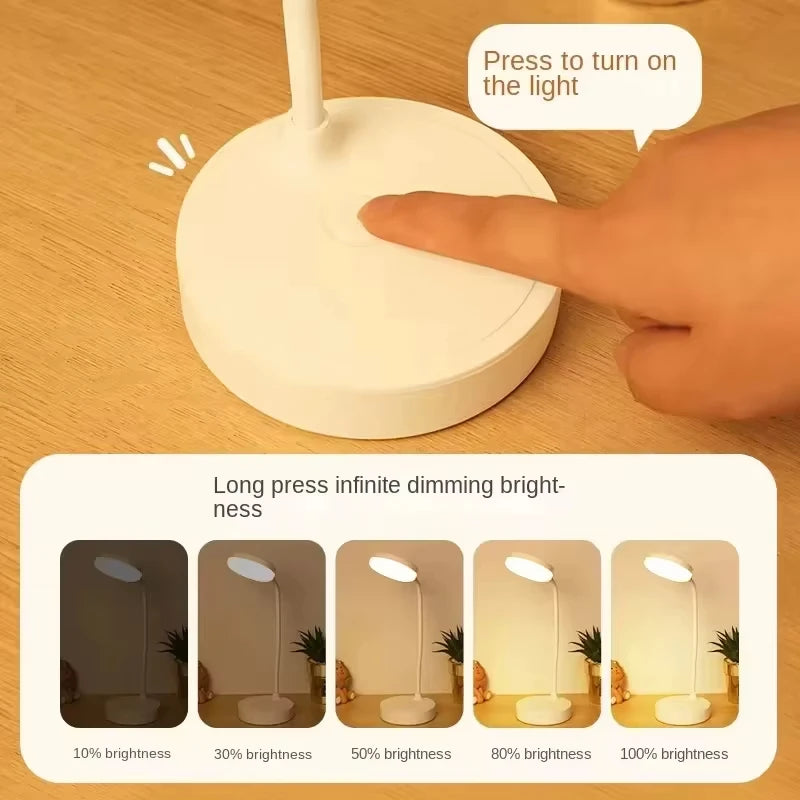 LED Desk Lamp Portable Eye Protection USB Plug 3 Dimming Color Stand Stepless Dimming Eye Protection Bedroom Bedside Lamp Work