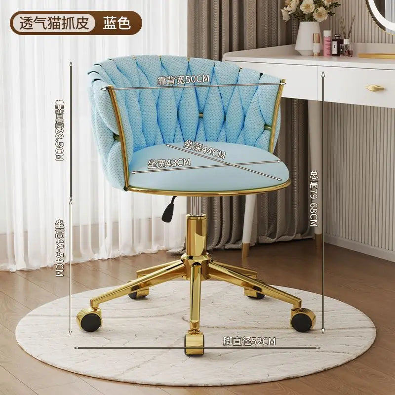 Office Chair, Swivel Desk Chair , Stylish Seating for Home Office, Vanity & Modern Glam Workspace Decor