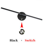 Nordic LED Indoor Wall Lamps White/Black Wall Lights for Home Bedroom Balcony Bedside Mirror Front with Swith Wall Sconce