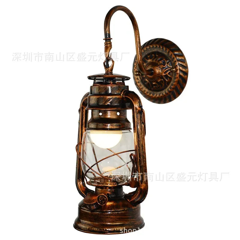 Vintage LED Wall Lamp Barn Lantern Retro Wall Light European Antique Style
