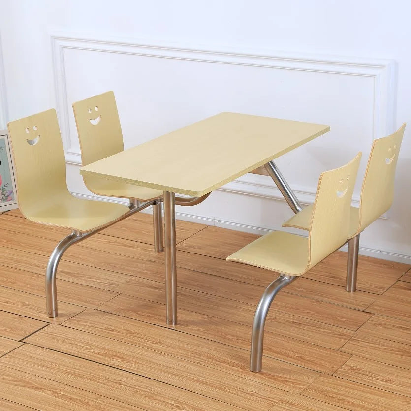 For Fast Food Restaurant Dining Table and Chair Set for Breakfast Snack Burger Milk Tea Shop High End Catering Staff Canteen
