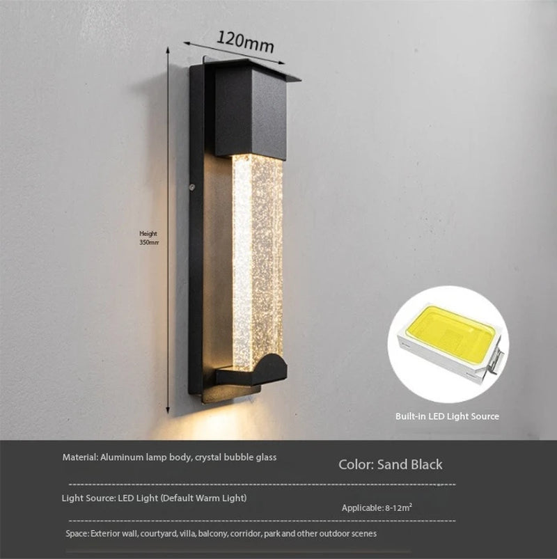 New Simple LED Outdoor Waterproof Wall Lamp Balcony Corridor Road Lamp Courtyard Villa Induction Lamp