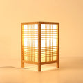Japanese Zen Bamboo Table Lamp, Handmade Creative Lantern Lamp for Bedroom, Living Room Decor