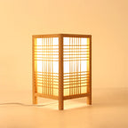 Japanese Zen Bamboo Table Lamp, Handmade Creative Lantern Lamp for Bedroom, Living Room Decor