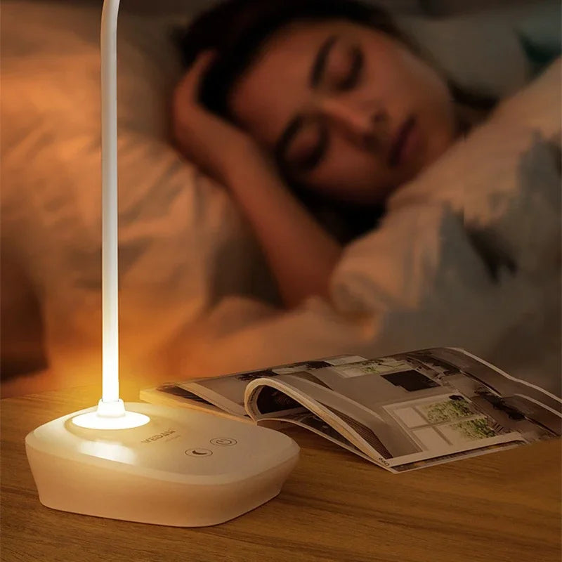 LED Desk Lamp 3 Levels Dimmable Touch Night Light USB Rechargeable Eye Protection Foldable Table Lamp for Bedroom Bedside Desk
